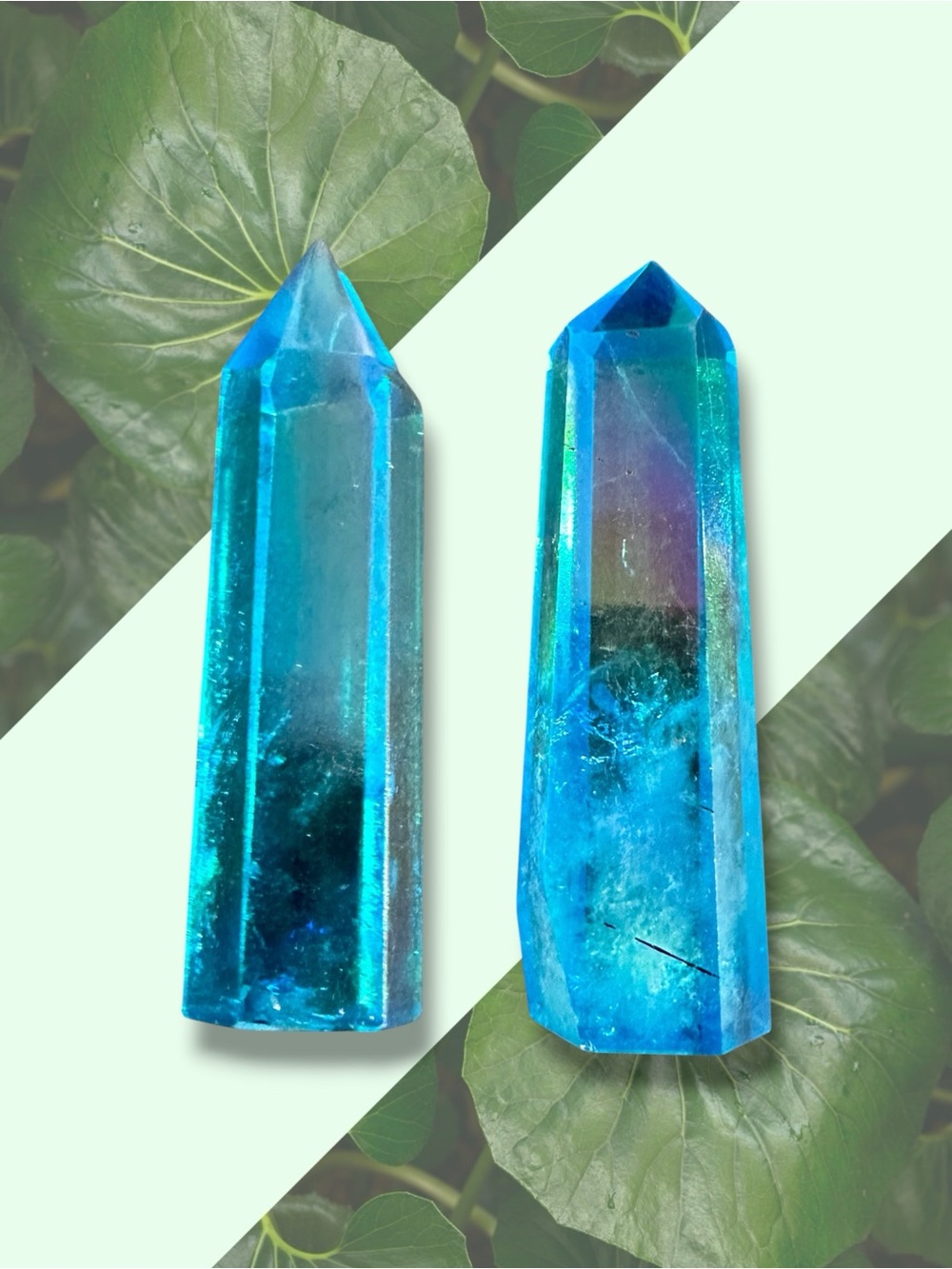Aqua Aura Quartz Points